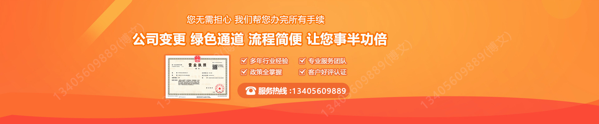 朝天工商变更服务内容